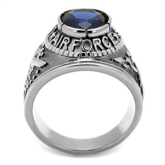 United States U.S. Air Force Ring - USAF Military Rings Gold Blue Stone - Picture 8 of 8